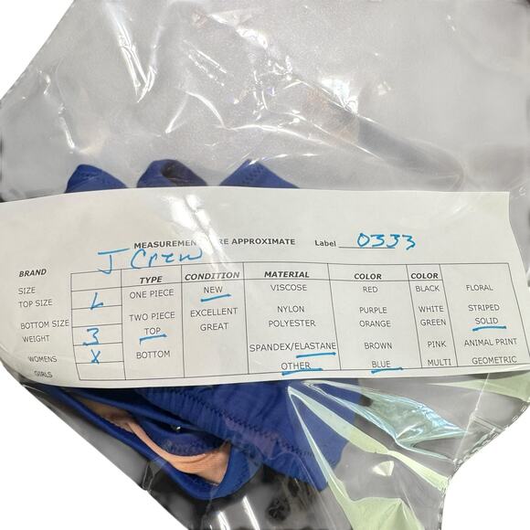 NWT J.Crew Women's Blue Solid Comfortable Heritage Scoopneck Bikini Top Size L - Picture 6 of 6